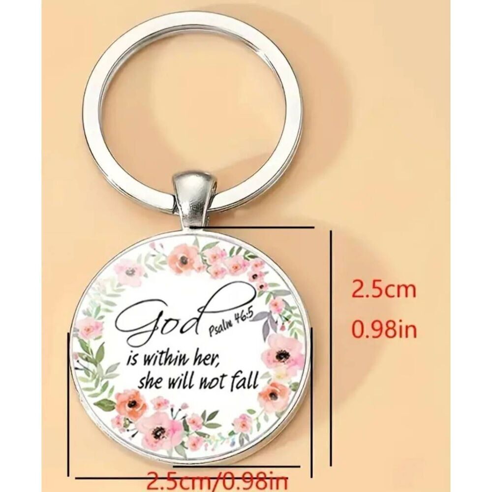 God is Within Her Keychain - Faith Religious Keychain - Picture 4 of 6